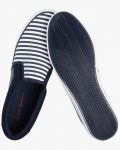 Men Navy & White Striped Shoes - Bottom